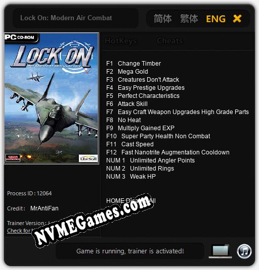 Lock On: Modern Air Combat: Treinador (V1.0.87)