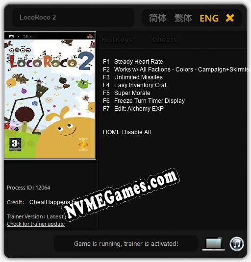 LocoRoco 2: Cheats, Trainer +7 [CheatHappens.com]