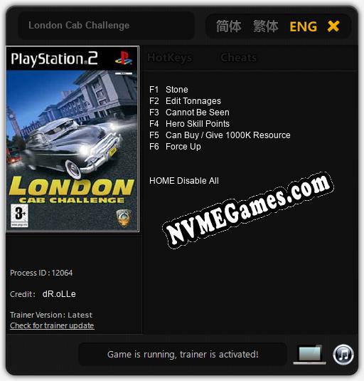 Treinador liberado para London Cab Challenge [v1.0.3]