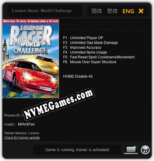 London Racer: World Challenge: Cheats, Trainer +6 [MrAntiFan]