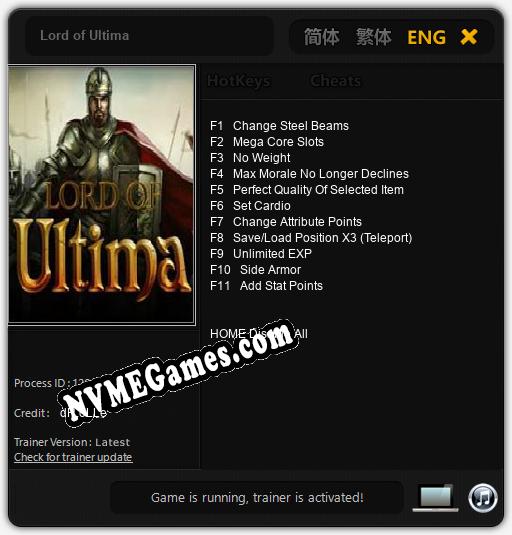 Lord of Ultima: Cheats, Trainer +11 [dR.oLLe]