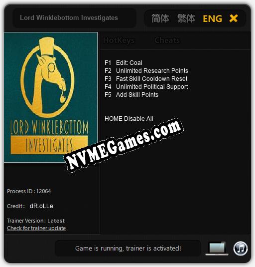Lord Winklebottom Investigates: Treinador (V1.0.69)