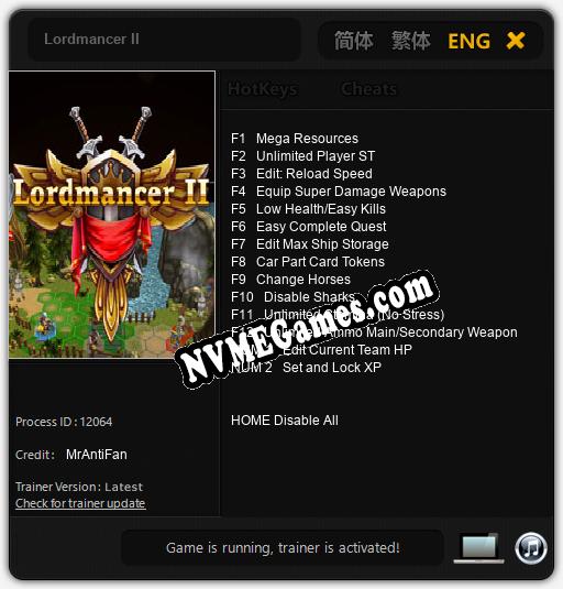 Lordmancer II: Trainer +14 [v1.4]