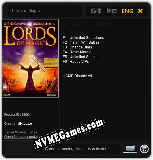 Lords of Magic: Cheats, Trainer +6 [dR.oLLe]