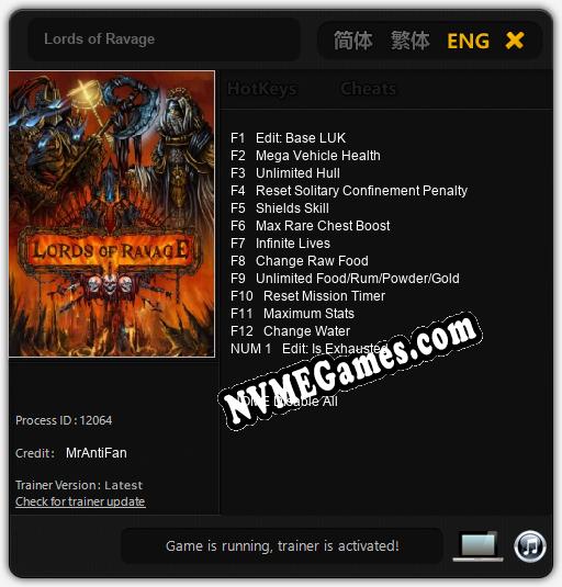 Lords of Ravage: Cheats, Trainer +13 [MrAntiFan]