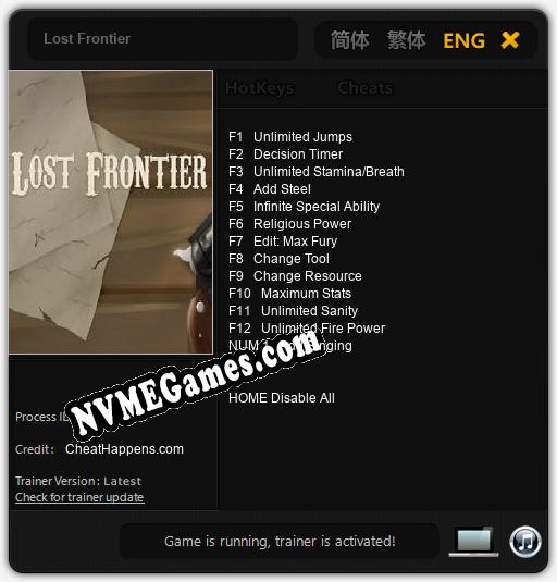 Lost Frontier: Trainer +13 [v1.4]