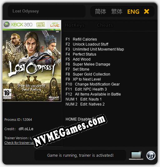 Treinador liberado para Lost Odyssey [v1.0.6]