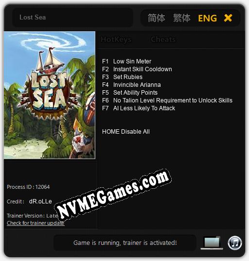 Treinador liberado para Lost Sea [v1.0.5]