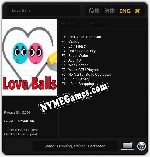 Treinador liberado para Love Balls [v1.0.7]