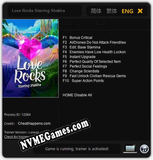 Treinador liberado para Love Rocks Starring Shakira [v1.0.1]