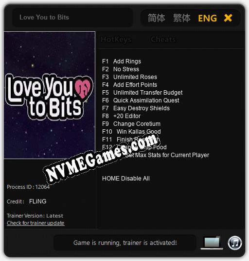 Love You to Bits: Trainer +13 [v1.9]