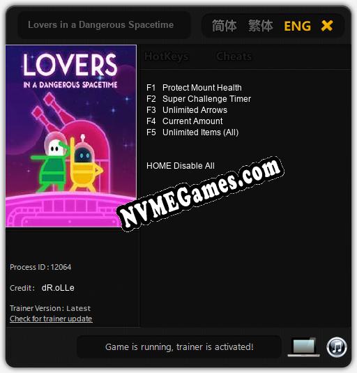 Lovers in a Dangerous Spacetime: Cheats, Trainer +5 [dR.oLLe]