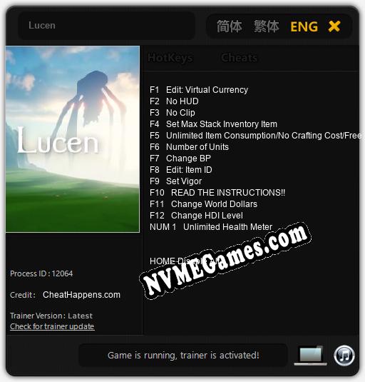 Lucen: Trainer +13 [v1.8]