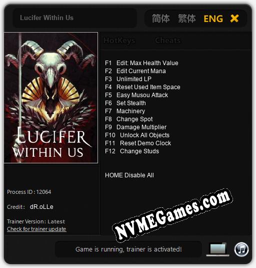 Treinador liberado para Lucifer Within Us [v1.0.1]