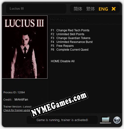 Treinador liberado para Lucius III [v1.0.5]