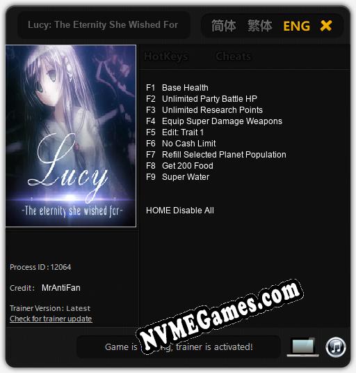 Lucy: The Eternity She Wished For: Trainer +9 [v1.8]