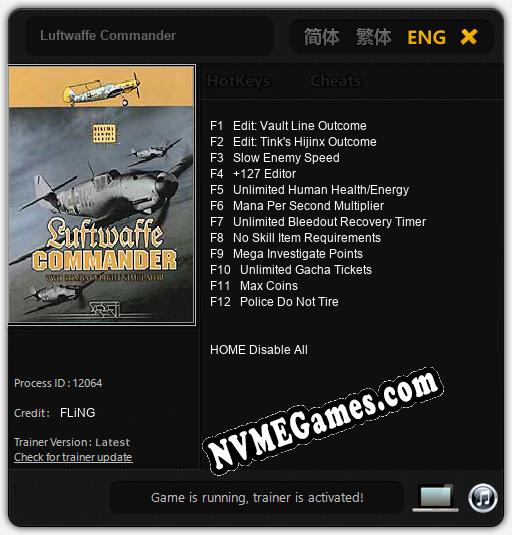 Luftwaffe Commander: Cheats, Trainer +12 [FLiNG]