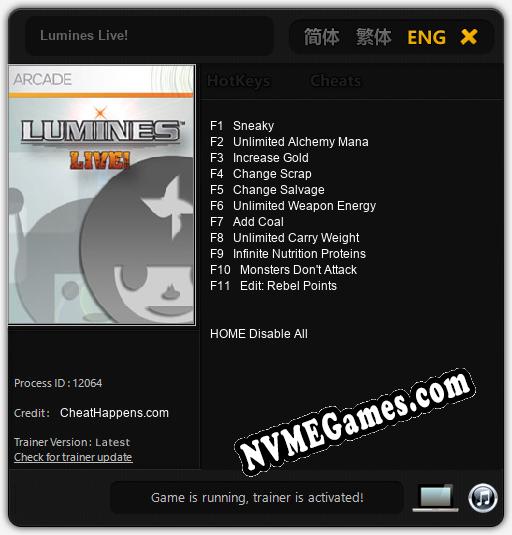 Lumines Live!: Treinador (V1.0.29)