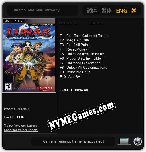 Lunar: Silver Star Harmony: Treinador (V1.0.92)