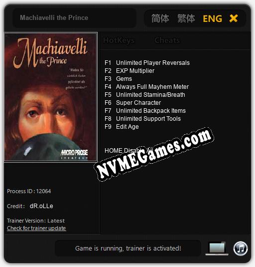 Machiavelli the Prince: Treinador (V1.0.79)