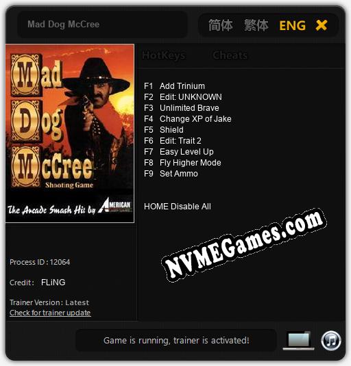 Mad Dog McCree: Cheats, Trainer +9 [FLiNG]