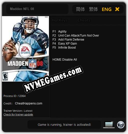 Madden NFL 08: Treinador (V1.0.26)