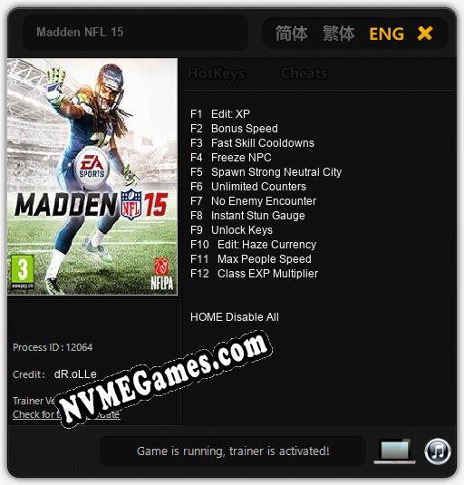 Treinador liberado para Madden NFL 15 [v1.0.7]