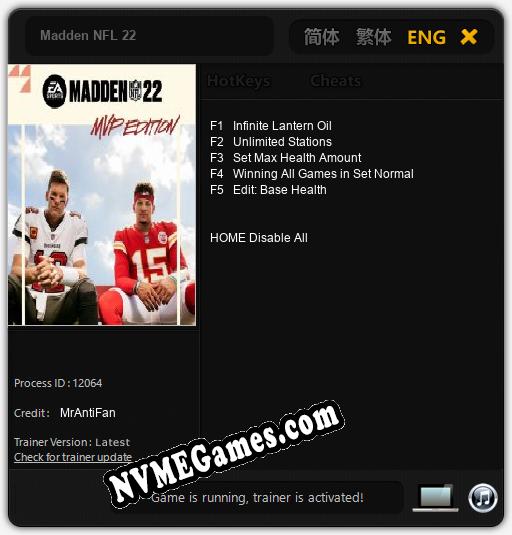 Madden NFL 22: Trainer +5 [v1.6]