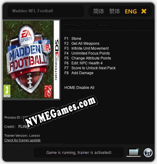 Treinador liberado para Madden NFL Football [v1.0.5]