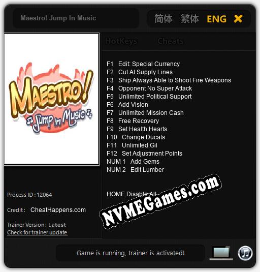 Maestro! Jump In Music: Treinador (V1.0.1)