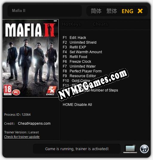 Treinador liberado para Mafia II [v1.0.1]