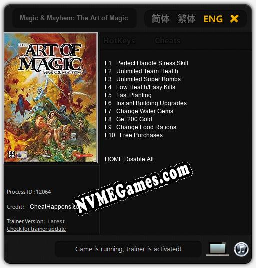 Magic & Mayhem: The Art of Magic: Treinador (V1.0.5)