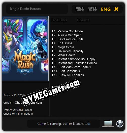 Treinador liberado para Magic Rush: Heroes [v1.0.6]