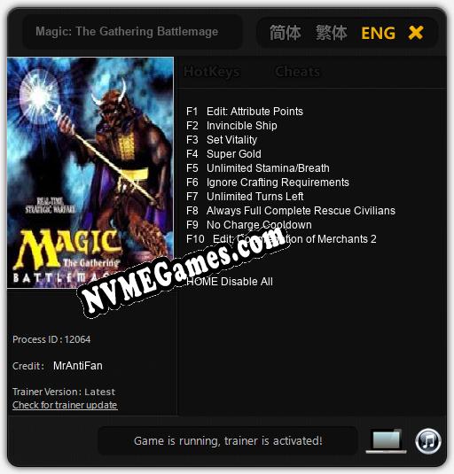 Treinador liberado para Magic: The Gathering Battlemage [v1.0.4]