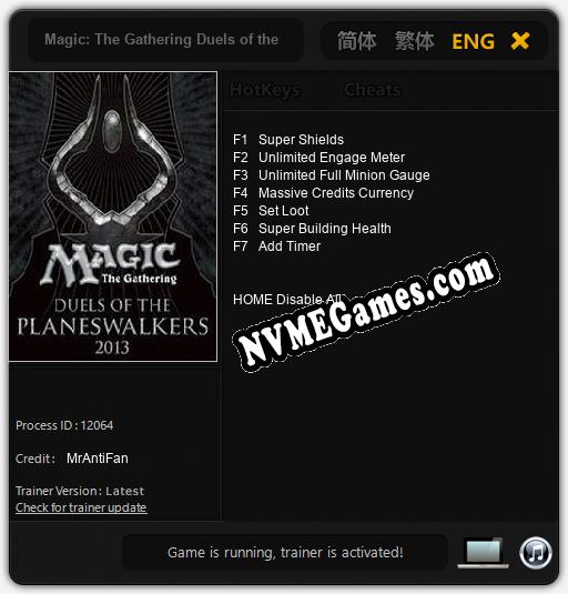 Magic: The Gathering Duels of the Planeswalkers 2013: Treinador (V1.0.63)