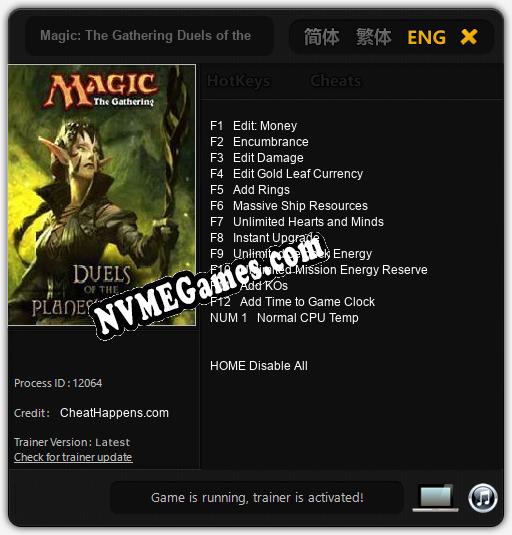 Treinador liberado para Magic: The Gathering Duels of the Planeswalkers [v1.0.1]