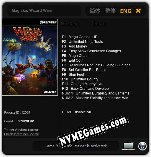 Magicka: Wizard Wars: Trainer +14 [v1.1]