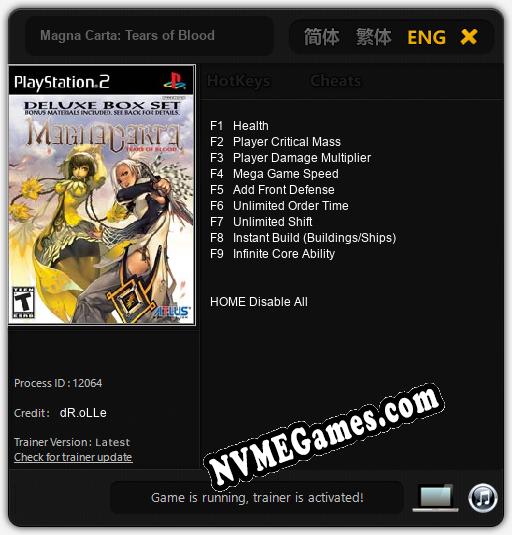 Magna Carta: Tears of Blood: Cheats, Trainer +9 [dR.oLLe]