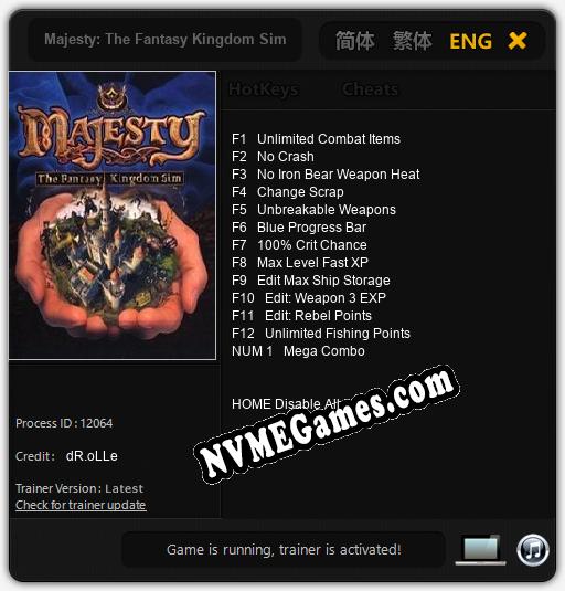 Majesty: The Fantasy Kingdom Sim (2011): Treinador (V1.0.43)