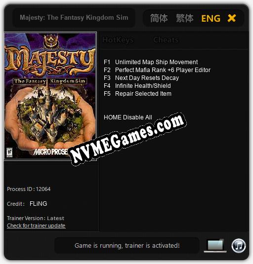 Majesty: The Fantasy Kingdom Sim: Treinador (V1.0.86)