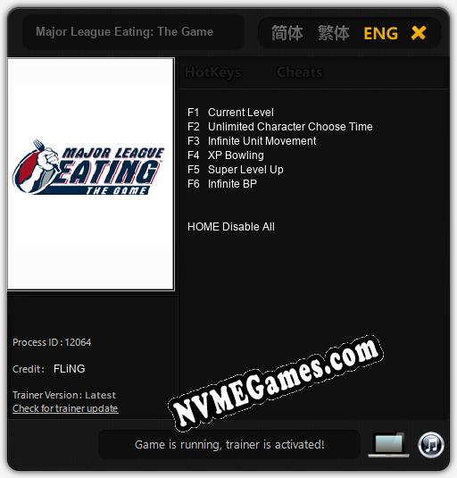 Treinador liberado para Major League Eating: The Game [v1.0.2]