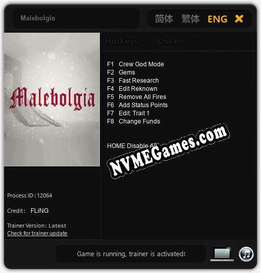 Malebolgia: Cheats, Trainer +8 [FLiNG]