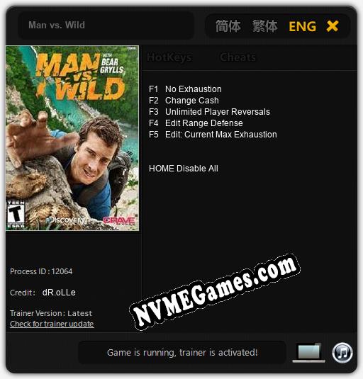 Treinador liberado para Man vs. Wild [v1.0.8]