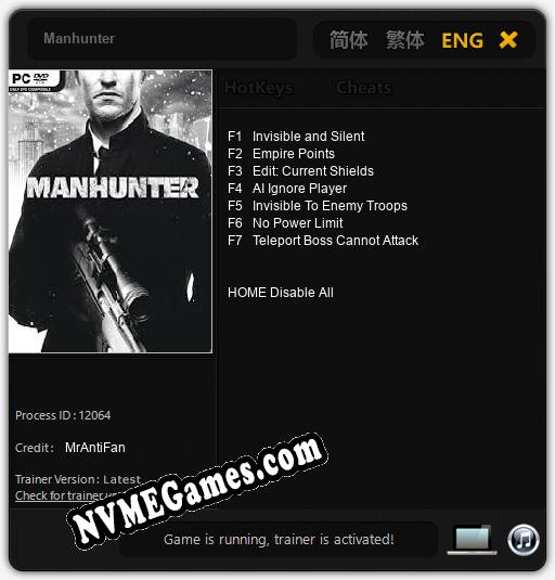 Treinador liberado para Manhunter [v1.0.1]