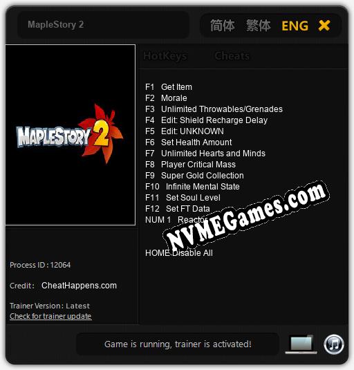 MapleStory 2: Trainer +13 [v1.9]