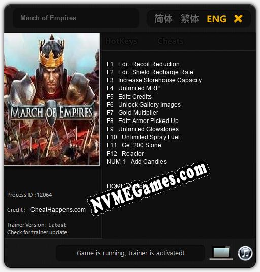 March of Empires: Cheats, Trainer +13 [CheatHappens.com]