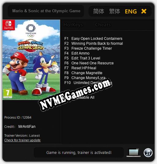 Mario & Sonic at the Olympic Games Tokyo 2020: Treinador (V1.0.8)