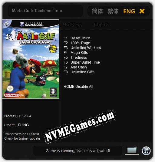 Treinador liberado para Mario Golf: Toadstool Tour [v1.0.8]