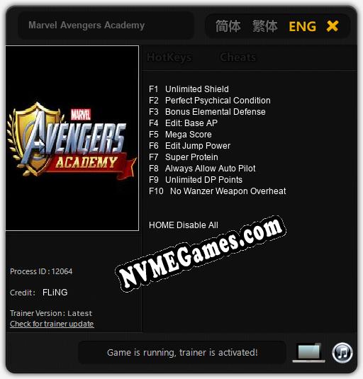 Marvel Avengers Academy: Cheats, Trainer +10 [FLiNG]