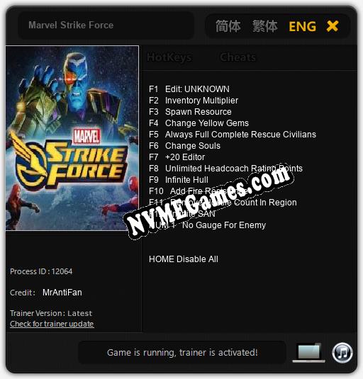 Marvel Strike Force: Cheats, Trainer +13 [MrAntiFan]